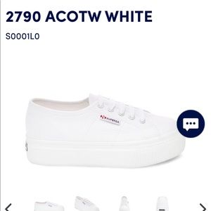 Superga white platform sneakers. New w/ tags. sz35